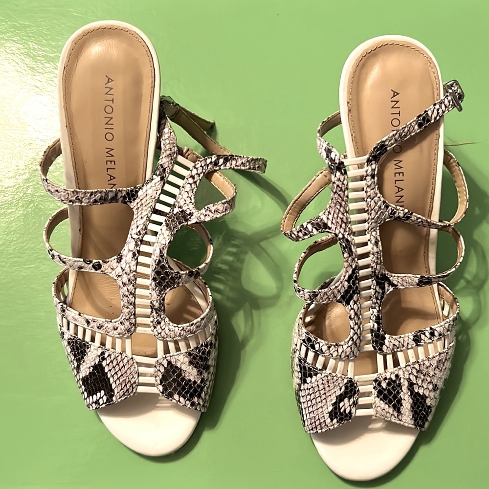 ANTONIO MELANI Snake Skin high heels size 7